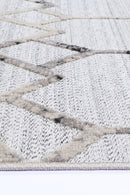 Azure Arc Cream Taupe Geometric Rug