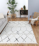 Azure Arc Cream Taupe Geometric Rug