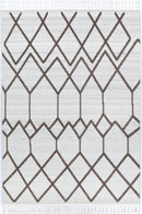 Blossom Arc Cream Brown Geometric Rug