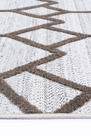 Blossom Arc Cream Brown Geometric Rug