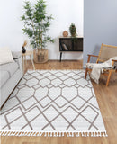 Blossom Arc Cream Brown Geometric Rug
