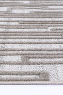 Clover Arc Beige Taupe Geometric Rug
