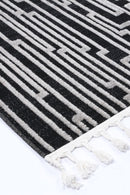 Coral Arc Black White Rug
