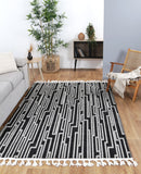 Coral Arc Black White Rug