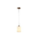 Satin Brass Ribbed Glass Pendant