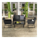 4 Pieces Wicker Patio Furniture Set With Quick Drying Foam