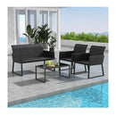4 Pieces Wicker Patio Furniture Set With Quick Drying Foam