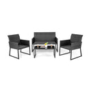 4 Pieces Wicker Patio Furniture Set With Quick Drying Foam