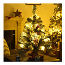 67Cm Pre Lit Snow Flocked Tabletop Christmas Tree With And Flash Modes