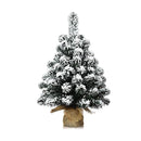 67Cm Pre Lit Snow Flocked Tabletop Christmas Tree With And Flash Modes
