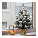 67Cm Pre Lit Snow Flocked Tabletop Christmas Tree With And Flash Modes