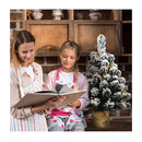 67Cm Pre Lit Snow Flocked Tabletop Christmas Tree With And Flash Modes