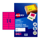 Avery Laser Label Pink L7163Fp 14Up Pack Of 25