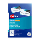 Avery Name Badge Refill L7418 8Up Pack Of 25