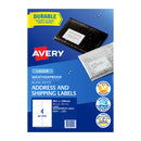 Avery Laser Label Weather Proof L7071 4Up Pack Of 10