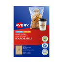 Avery Label Round Kraft Brown 60Mm 12Up Pack Of 15