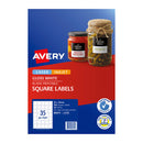 Avery Label Square Gloss White L7119 35Mm X 35Mm Pack Of 350