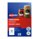 Avery Label Gloss Square L7124 45Mm X 45Mm 20Up Pack Of 10