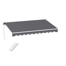 Retractable Folding Arm Awning Motorised Sunshade 3M X 2M Grey