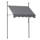 Window Fixed Pivot Arm Awning Outdoor Door Canopy 2X1.8M Grey