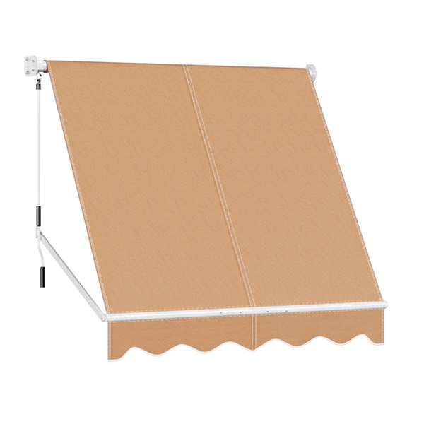 Retractable Fixed Pivot Arm Window Awning Outdoor Blinds 210Cmx210Cm Beige