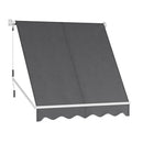 Retractable Fixed Pivot Arm Window Awning Outdoor Blinds 210Cmx210Cm Grey