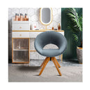 Mid Century Swivel Accent Chair With Oversized Upholstered Seat Grey