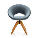 Mid Century Swivel Accent Chair With Oversized Upholstered Seat Grey