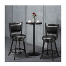 Accent Wooden Swivel Bar Height Stool For Dining Room Black 61 Cm