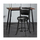 Accent Wooden Swivel Bar Height Stool For Dining Room Black 61 Cm