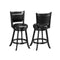 Accent Wooden Swivel Bar Height Stool For Dining Room Black 61 Cm