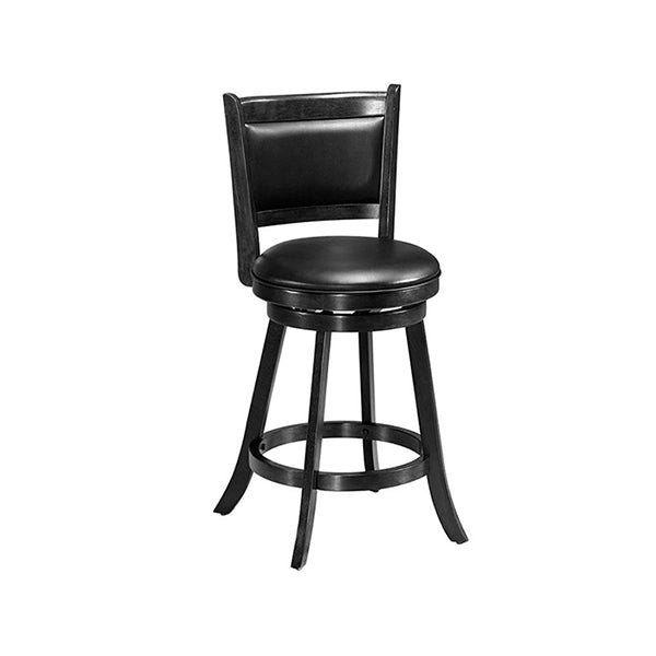 Accent Wooden Swivel Bar Height Stool For Dining Room Black 61 Cm