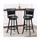 Accent Wooden Swivel Bar Height Stool For Dining Room Black 74 Cm