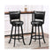 Accent Wooden Swivel Bar Height Stool For Dining Room Black 74 Cm