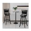 Accent Wooden Swivel Bar Height Stool For Dining Room Black 74 Cm