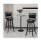 Accent Wooden Swivel Bar Height Stool For Dining Room Black 74 Cm