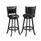 Accent Wooden Swivel Bar Height Stool For Dining Room Black 74 Cm