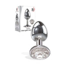 Adam And Eve Clear Gem Anal Plug Medium Metallic With Clear Gem Base
