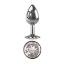 Adam And Eve Clear Gem Anal Plug Medium Metallic With Clear Gem Base