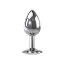Adam And Eve Clear Gem Anal Plug Metallic Small With Clear Gem Base