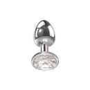 Adam And Eve Clear Gem Anal Plug Metallic Small With Clear Gem Base