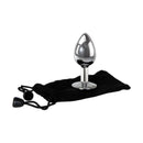 Adam And Eve Clear Gem Anal Plug Metallic Small With Clear Gem Base