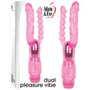 Adam And Eve Dual Pleasure Vibe Pink 12 Cm Vibrator With Anal Probe
