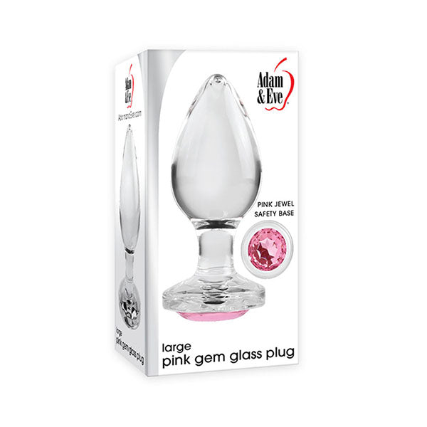Adam And Eve Pink Gem Glass Clear Butt Plug