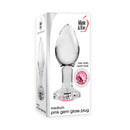 Adam And Eve Pink Gem Glass Clear Butt Plug