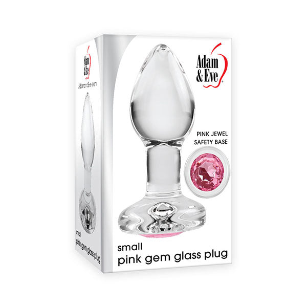Adam And Eve Pink Gem Glass Clear Butt Plug