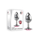 Adam And Eve Pink Gem Silver Medium Metal Butt Plug