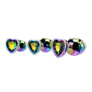 Adam And Eve Rainbow Heart Gem Anal Training Set Multicoloured Set