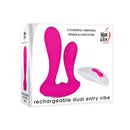 Adam And Eve Rechargeable Dual Entry Vibe Vibrator With Remote Pink