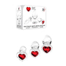 Adam And Eve Red Heart Gem Glass Plug Set Of 3 Sizes Clear